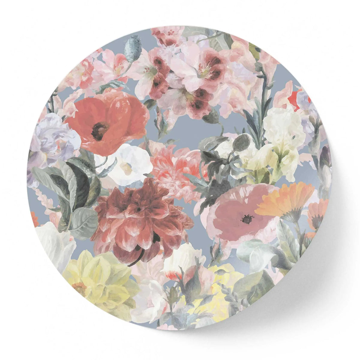 Sticker perete rotund floral cu flori intr un pastel retro retro pastel flower