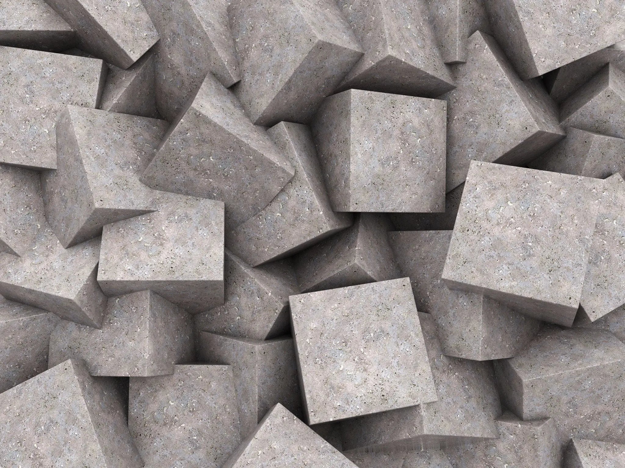 Tapet personalizat 3d cu blocuri de granit imbinate asimetric in nuante de maronii concrete blocks granit