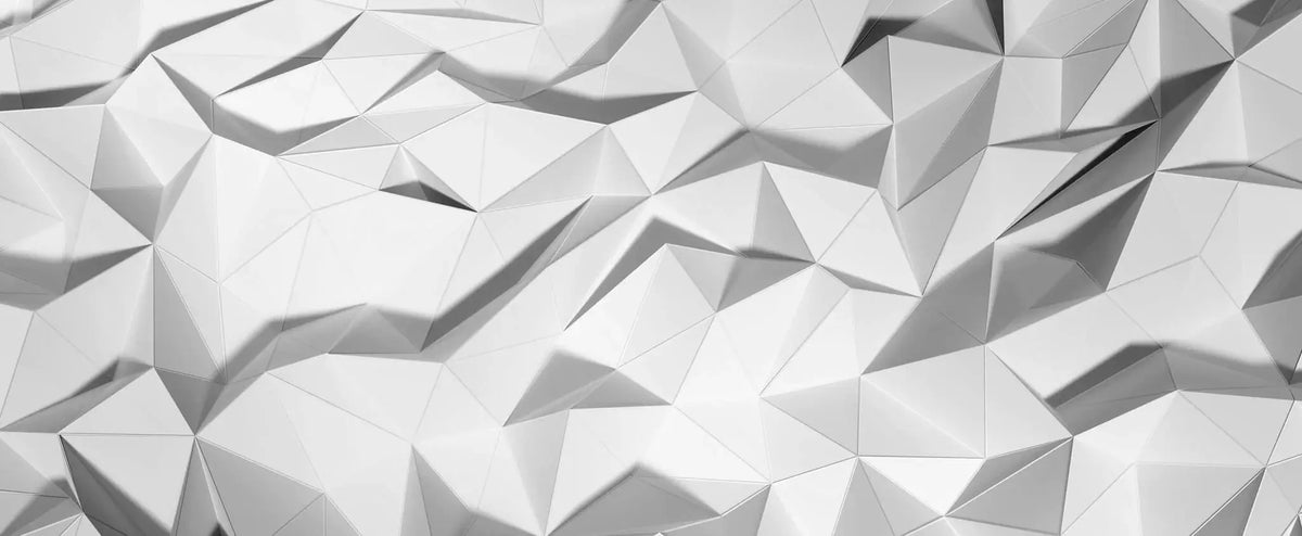 Tapet personalizat 3d cu forme fine geometrice triunghiulare albe in relief 3d white geometrics