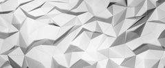 Tapet personalizat 3d cu forme fine geometrice triunghiulare albe in relief 3d white geometrics