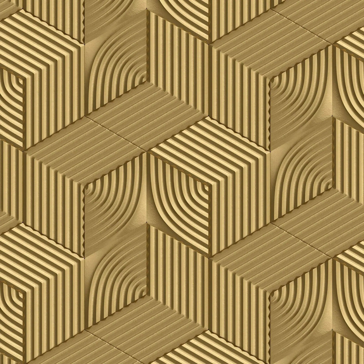 Tapet personalizat 3d cu linii si forme asimetrice aurii gold bars