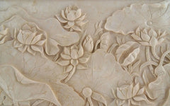 Tapet personalizat 3d cu efect de flori gravate in 3d engraved flowers