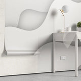 Tapet personalizat 3d cu forme abstracte albe cu efect 3d overlay white waves
