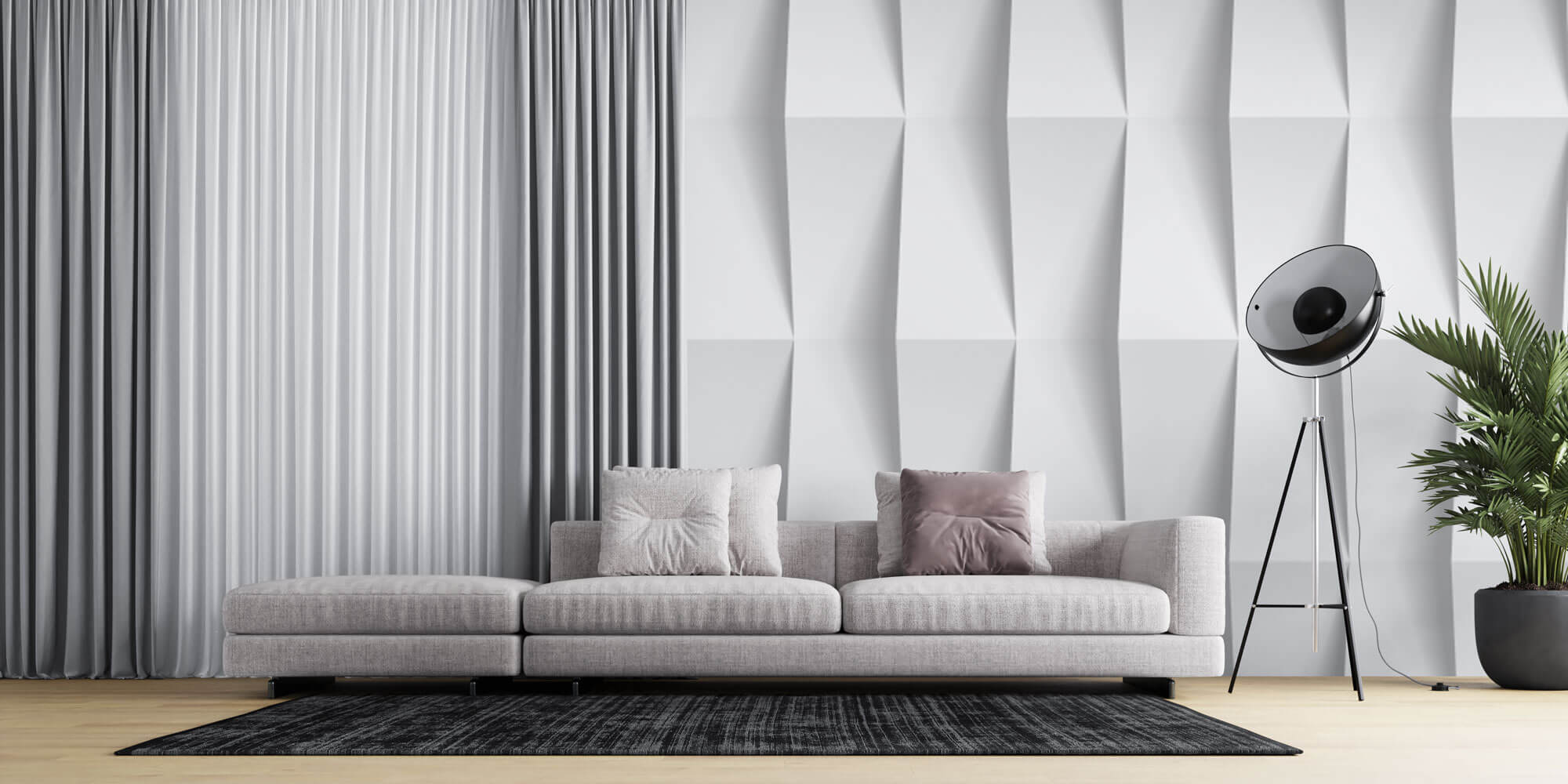 Tapet Personalizat 3D cu elemente iesite in relief redand un efect realist al unor coloane albe - 3D COLUMNS