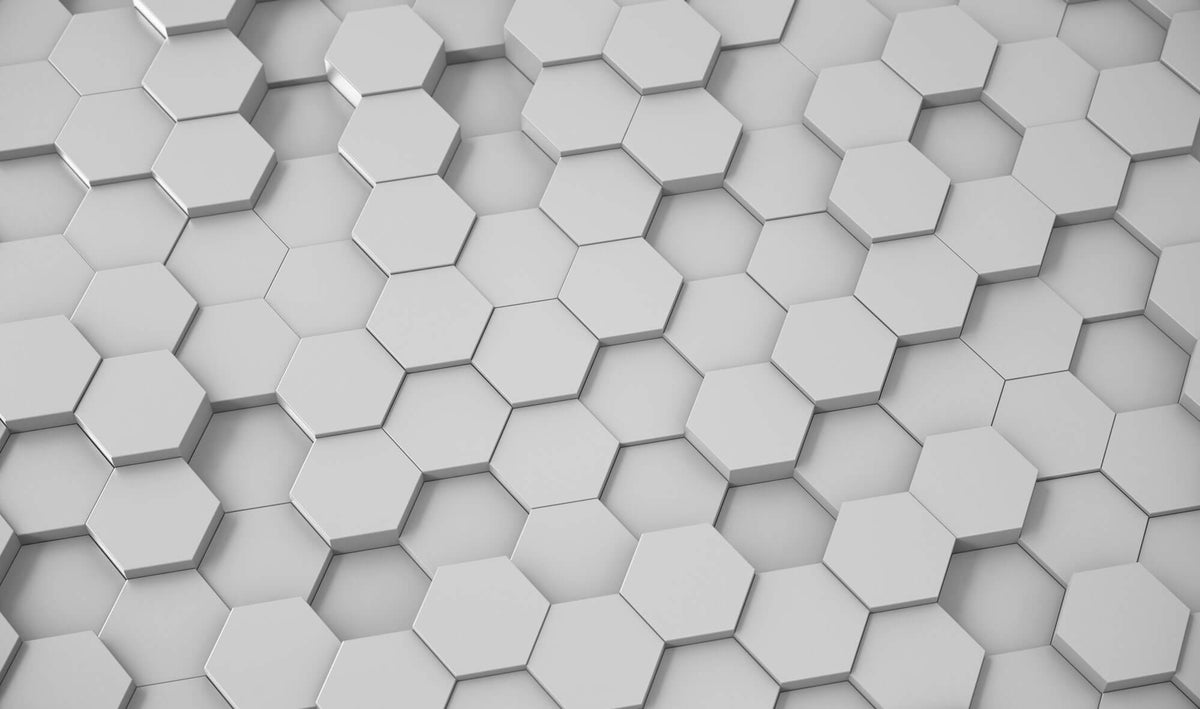 Tapet Personalizat 3D cu hexagoane iesite in relief in nuante de gri - GREY HEX