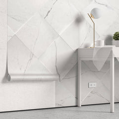 Tapet Personalizat 3D cu elemente de marmura alba iesite in relief - 3D MARBLE