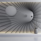 Tapet Personalizat 3D cu un tunel in viziune 3D si sfere plutind in departare - SPHERE VISION