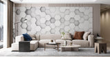 Tapet Personalizat 3D cu hexagoane iesite in relief redand o perspectiva in spatiu - 3D HONEYCOMB