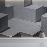 Tapet Personalizat 3D cu o structura de ciment moderna dispusa in cuburi 3D - 3D CONCRETE CUBES