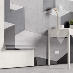 Tapet Personalizat 3D cu o structura de ciment moderna dispusa in cuburi 3D - 3D CONCRETE CUBES