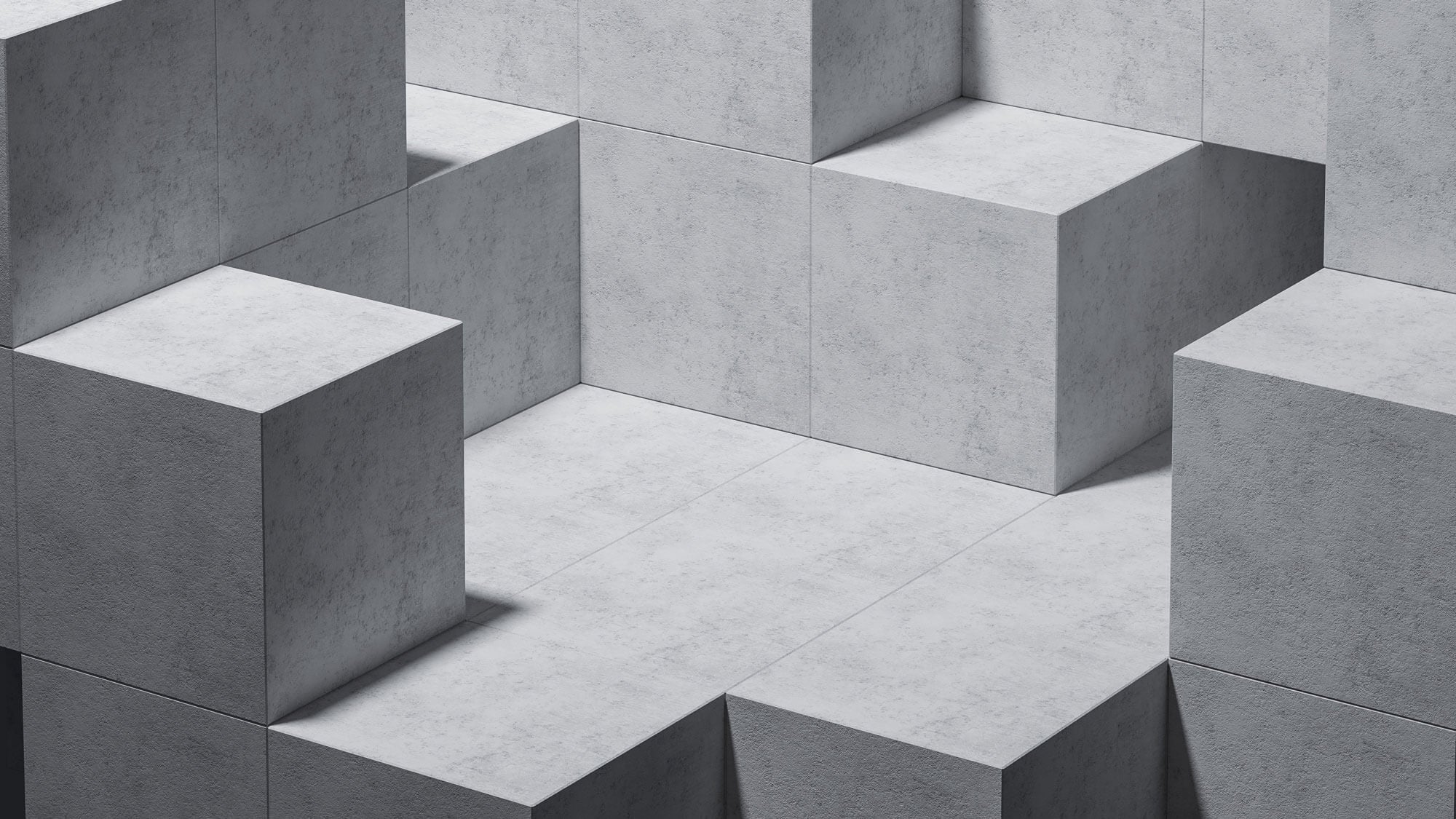 Tapet Personalizat 3D cu o structura de ciment moderna dispusa in cuburi 3D - 3D CONCRETE CUBES