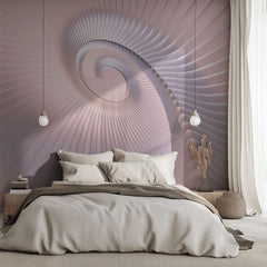 Tapet Personalizat 3D cu o spirala roz cu efect de departare 3D - PINK SPIRAL