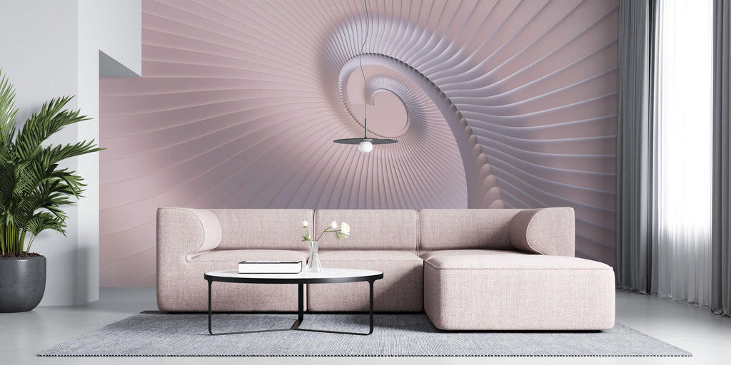 Tapet Personalizat 3D cu o spirala roz cu efect de departare 3D - PINK SPIRAL