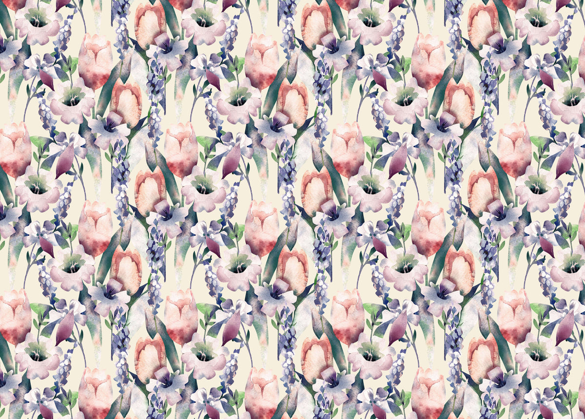 Tulips & Irises Personalised Wallpaper
