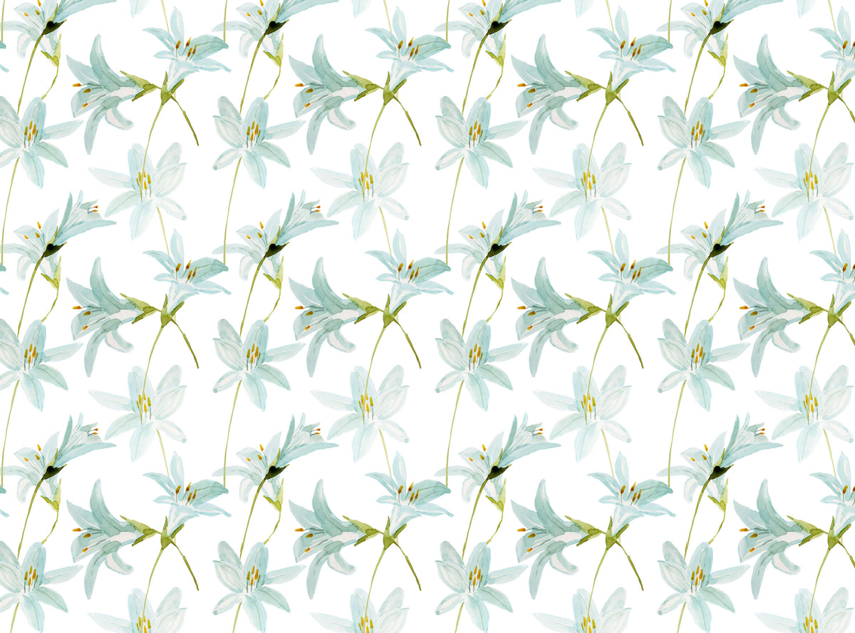 Mint Lily Personalised Wallpaper