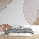 Tapet personalizat watercolor cu pete abstracte cafenii coffee tones