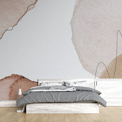 Tapet personalizat watercolor cu pete abstracte cafenii coffee tones