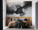 Tapet personalizat watercolor cu cerneala neagra black ink