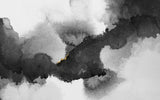 Tapet personalizat watercolor cu cerneala neagra black ink