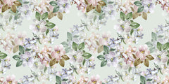Minty Flowers Personalised Wallpaper