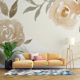 Tapet personalizat watercolor cu trandafiri cafenii coffee roses