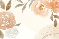 Tapet personalizat watercolor cu trandafiri cafenii coffee roses