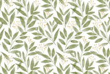Tapet personalizat watercolor cu frunze si flori de vasc mistletoe leaves