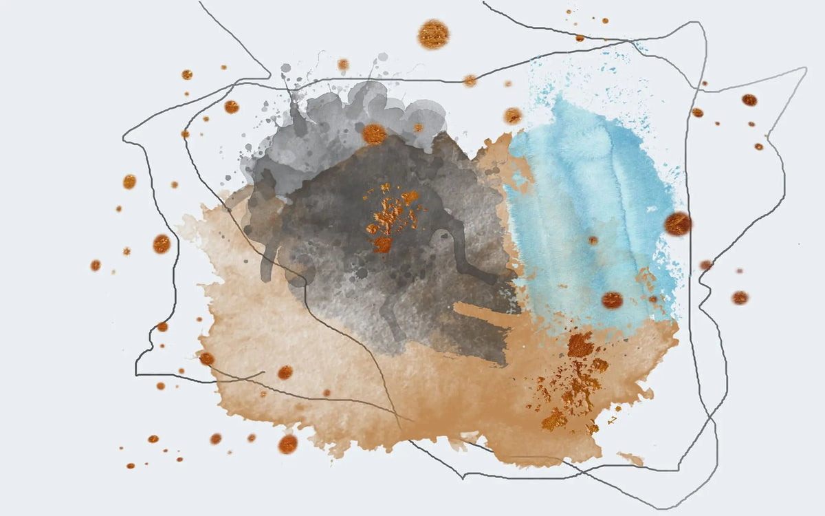 Tapet personalizat watercolor cu pictura in stil watercolor multicolora paint splash