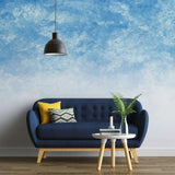 Tapet personalizat watercolor cu design abstract in nuante de albastru si alb abstract blue