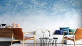 Tapet personalizat watercolor cu design abstract in nuante de albastru si alb abstract blue