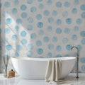 Tapet Personalizat Watercolor cu cerculete albastre in acuarela - SOAP BUBBLES