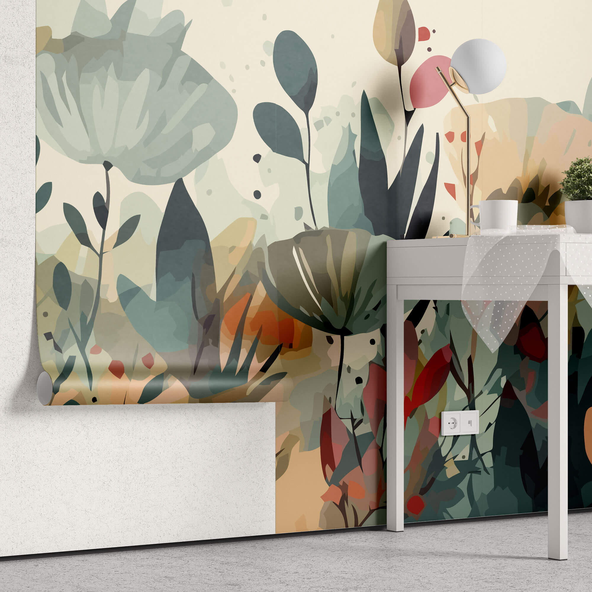 Tapet Personalizat Watercolor cu plante in arta digitala - DIGITAL WATERCOLOR