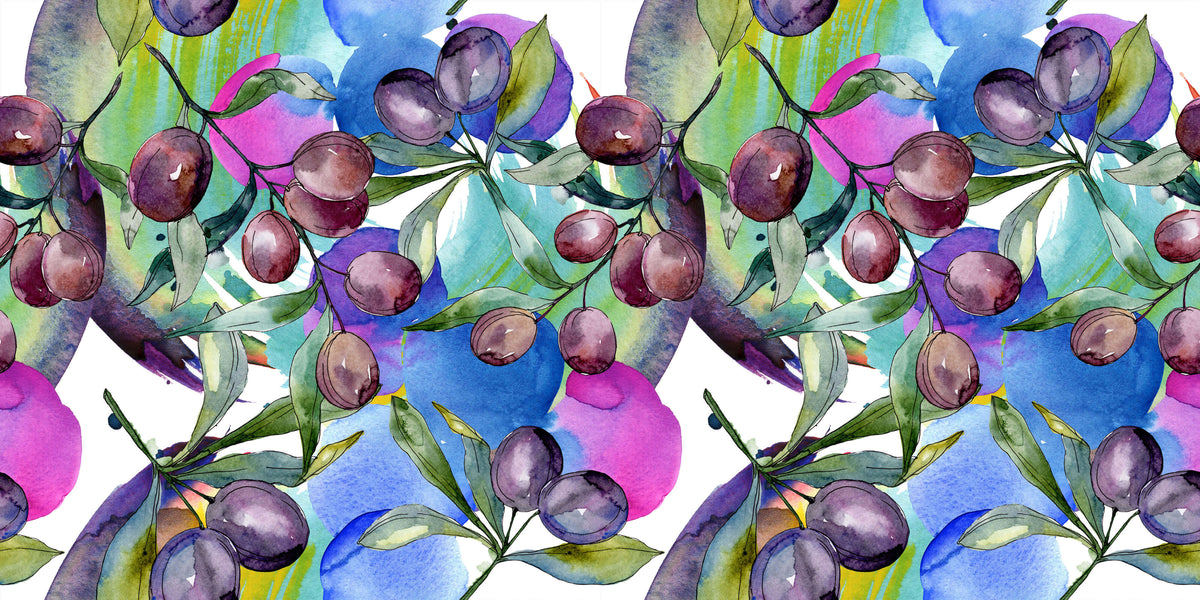 Watercolor Plums Personalised Wallpaper