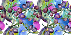 Watercolor Plums Personalised Wallpaper
