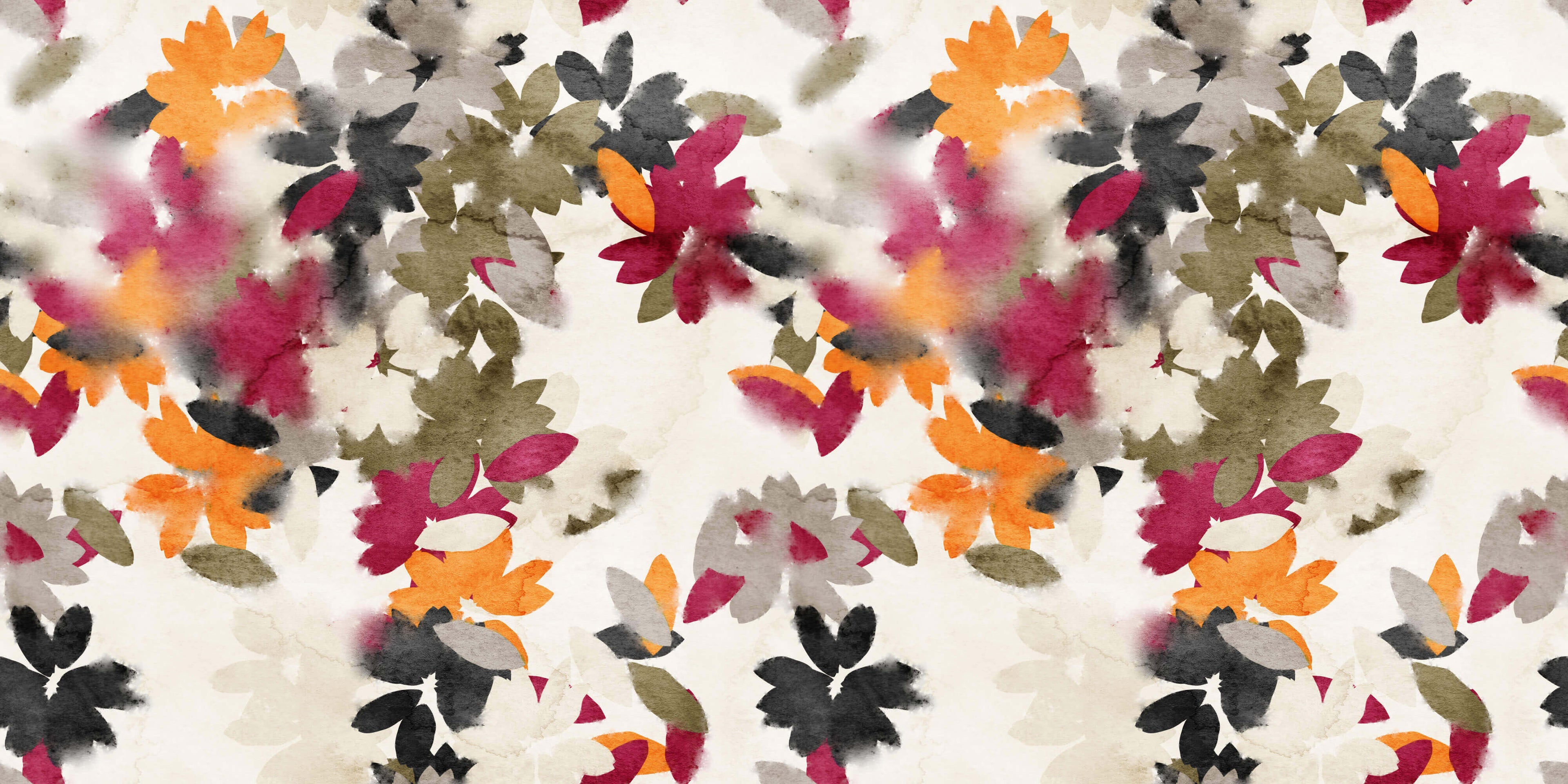 Tapet personalizat - PINK WATERCOLOR FLOWERS