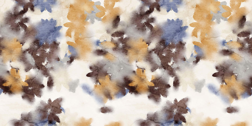 Tapet personalizat - BLUE WATERCOLOR FLOWERS
