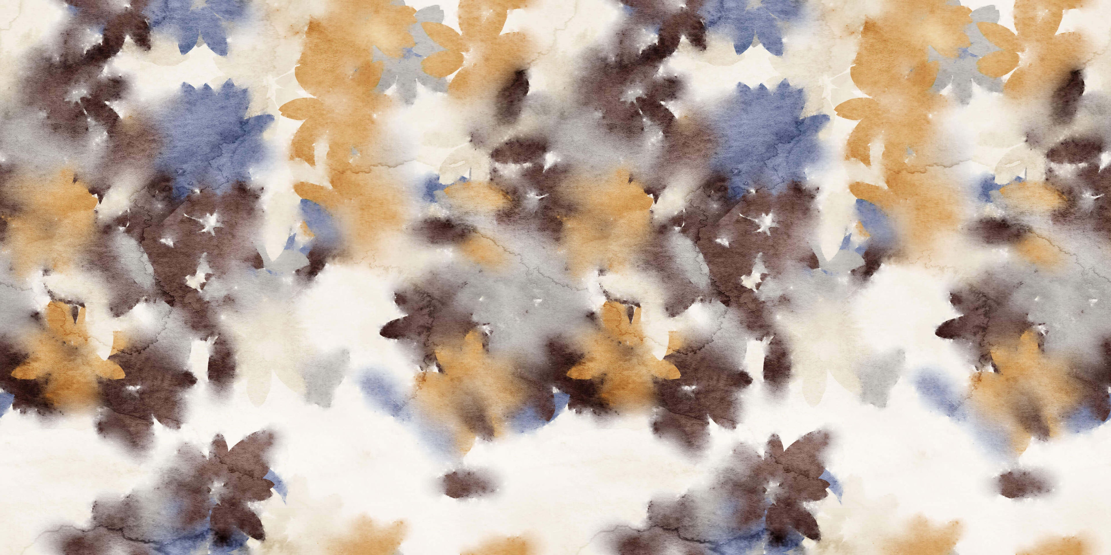 Tapet personalizat - BLUE WATERCOLOR FLOWERS