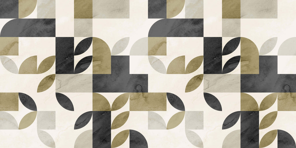Tapet personalizat - KHAKI WATERCOLOR LEAVES