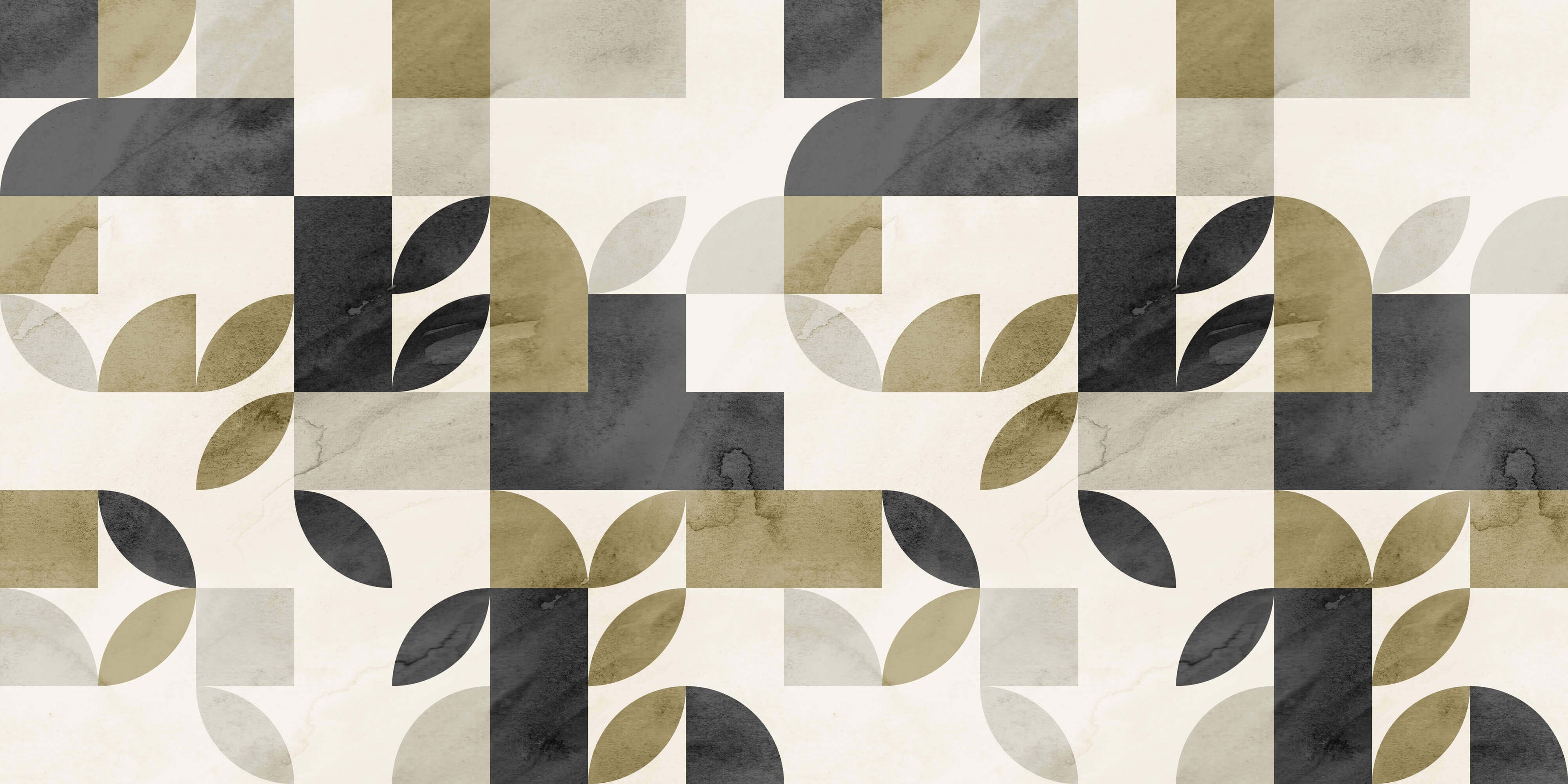 Tapet personalizat - KHAKI WATERCOLOR LEAVES