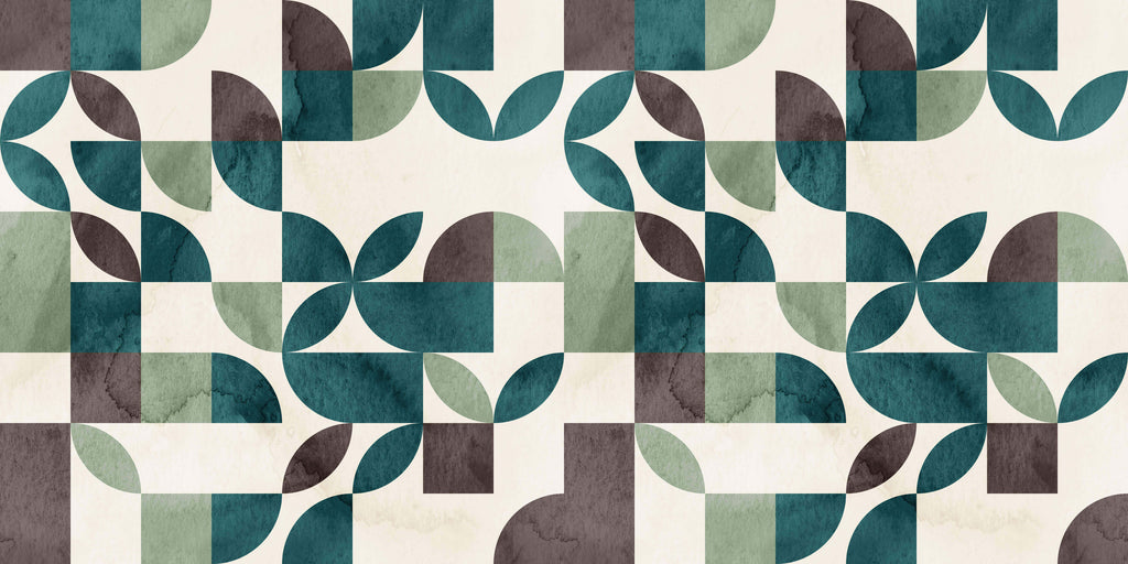 Tapet personalizat - TURQUOISE WATERCOLOR LEAVES