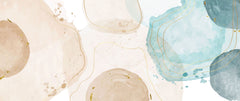 Tapet Personalizat Watercolor cu pictura abstracta in nuante rozalii si albastru deschis - MEDITERRANEAN COFFEE