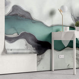 Tapet Personalizat Watercolor cu peisaj abstract glaciar - GREENLAND RIVER