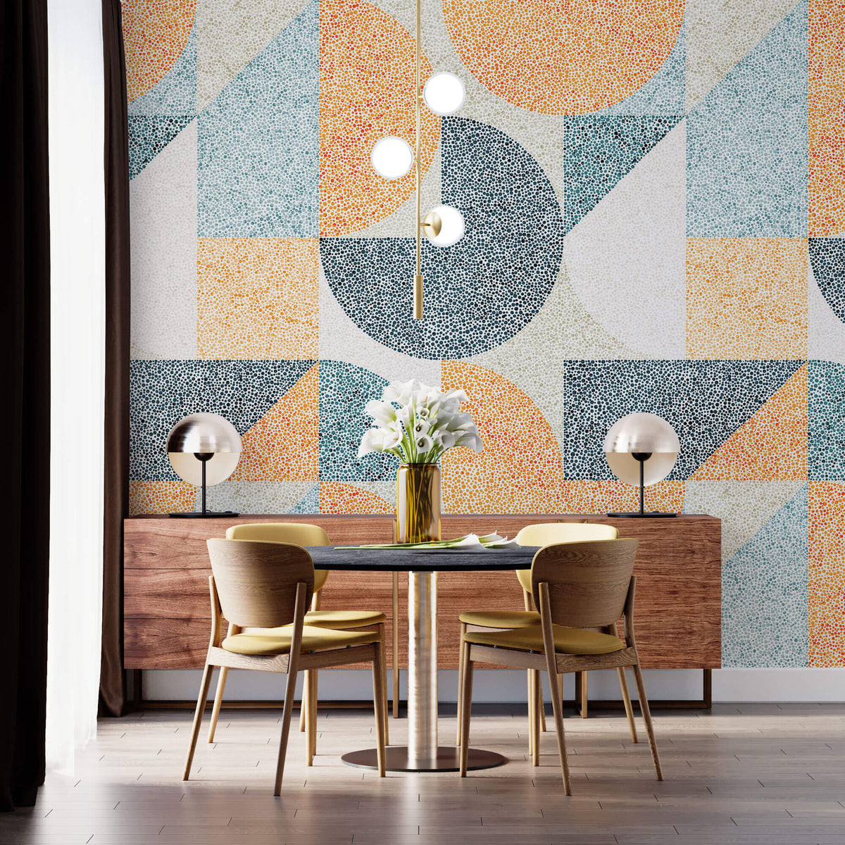 Tapet Personalizat Patterns cu modele geometrice alcatuite din puncte marunte - DOT ART