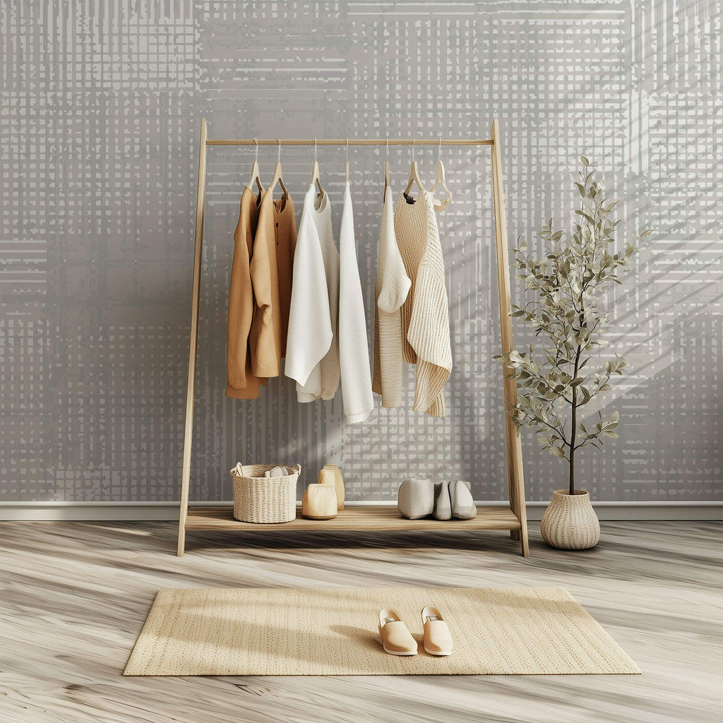 Tapet Personalizat Patterns cu linii abstracte in nuante de bej - CROSSED LINES