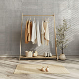 Tapet Personalizat Patterns cu linii abstracte in nuante de bej - CROSSED LINES
