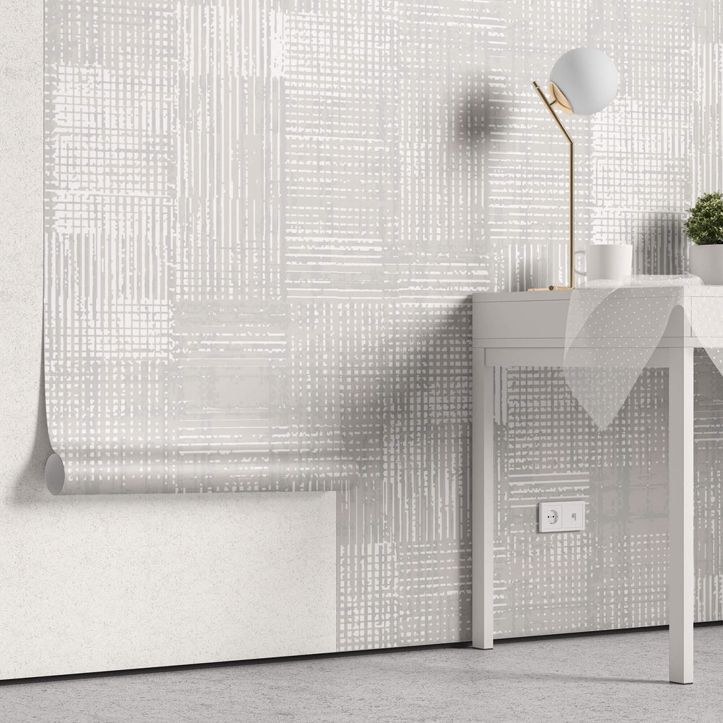 Tapet Personalizat Patterns cu linii abstracte in nuante de bej - CROSSED LINES