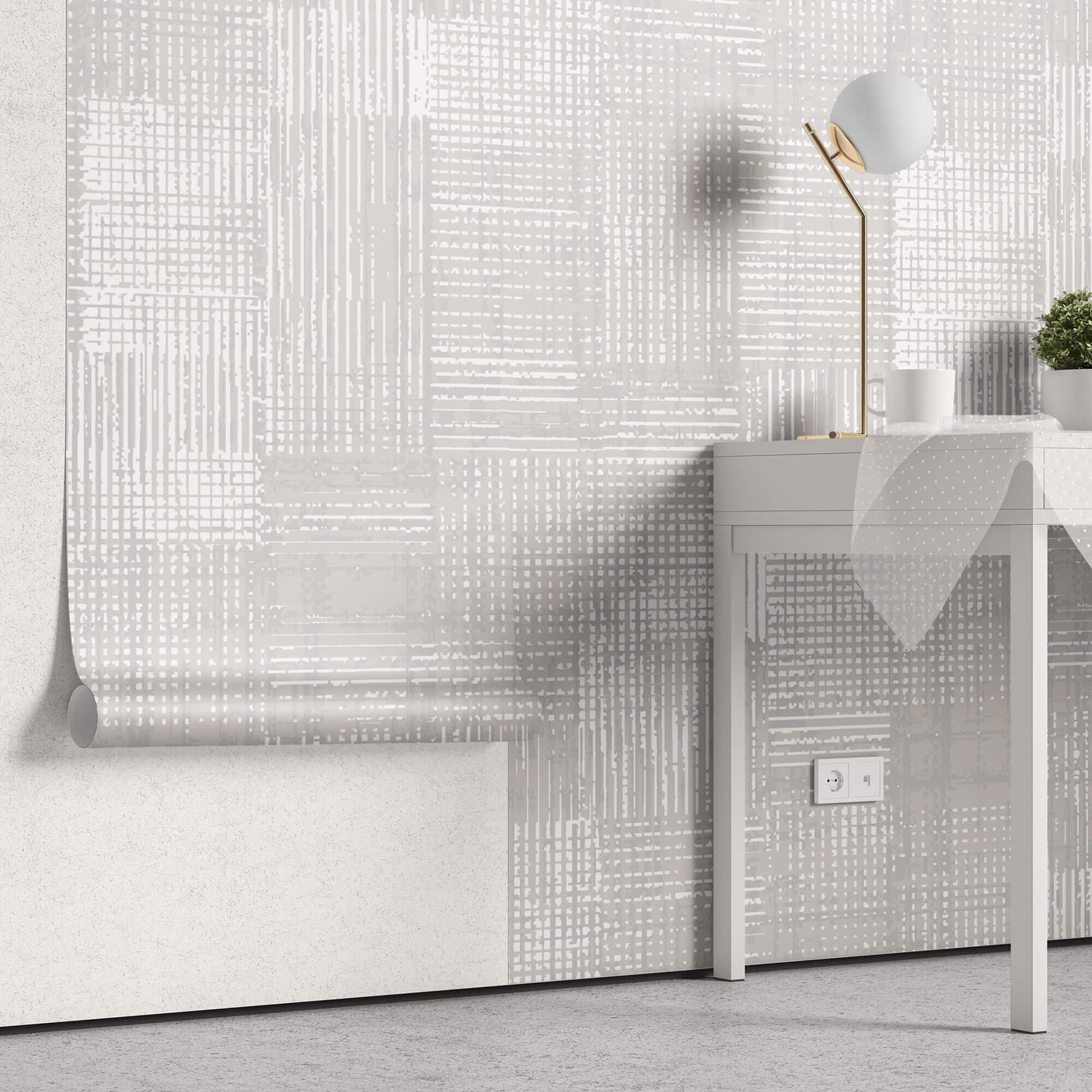 Tapet Personalizat Patterns cu linii abstracte in nuante de bej - CROSSED LINES