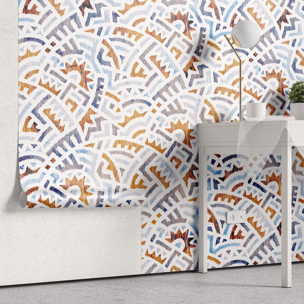 Tapet Personalizat Patterns cu arcade colorate in stil portughez - PORTUGUESE ARCH