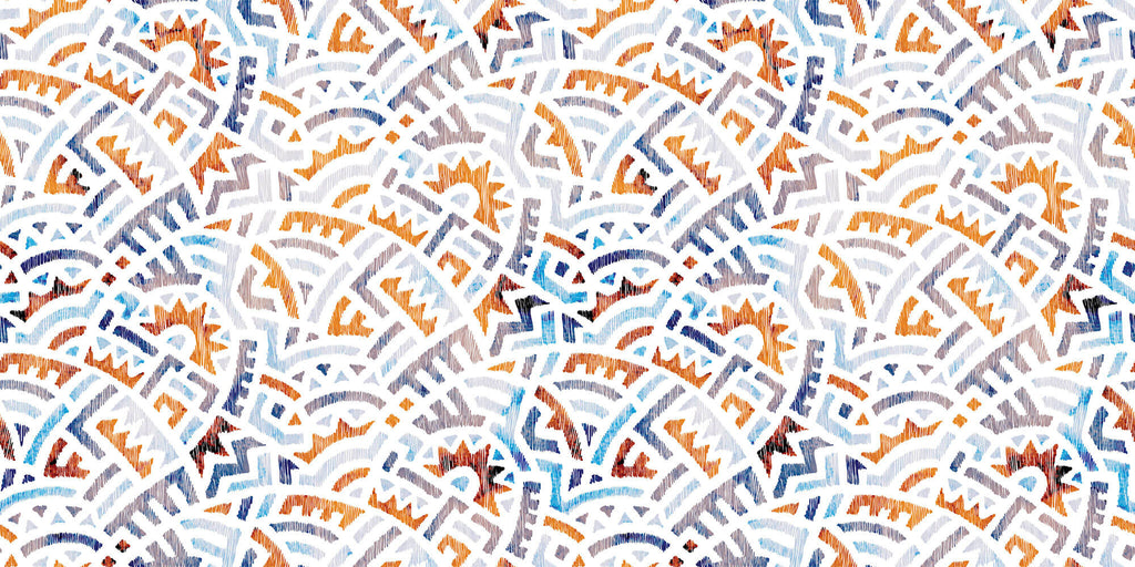Tapet Personalizat Patterns cu arcade colorate in stil portughez - PORTUGUESE ARCH