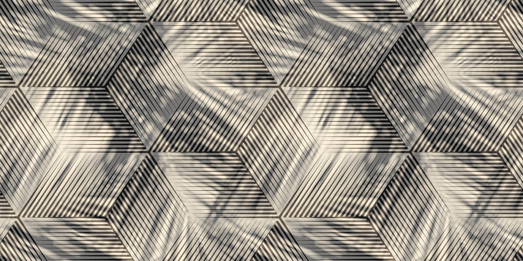 Tapet Personalizat Patterns cu hexagoane abstracte si umbre - HEXAGONAL SHADOWS